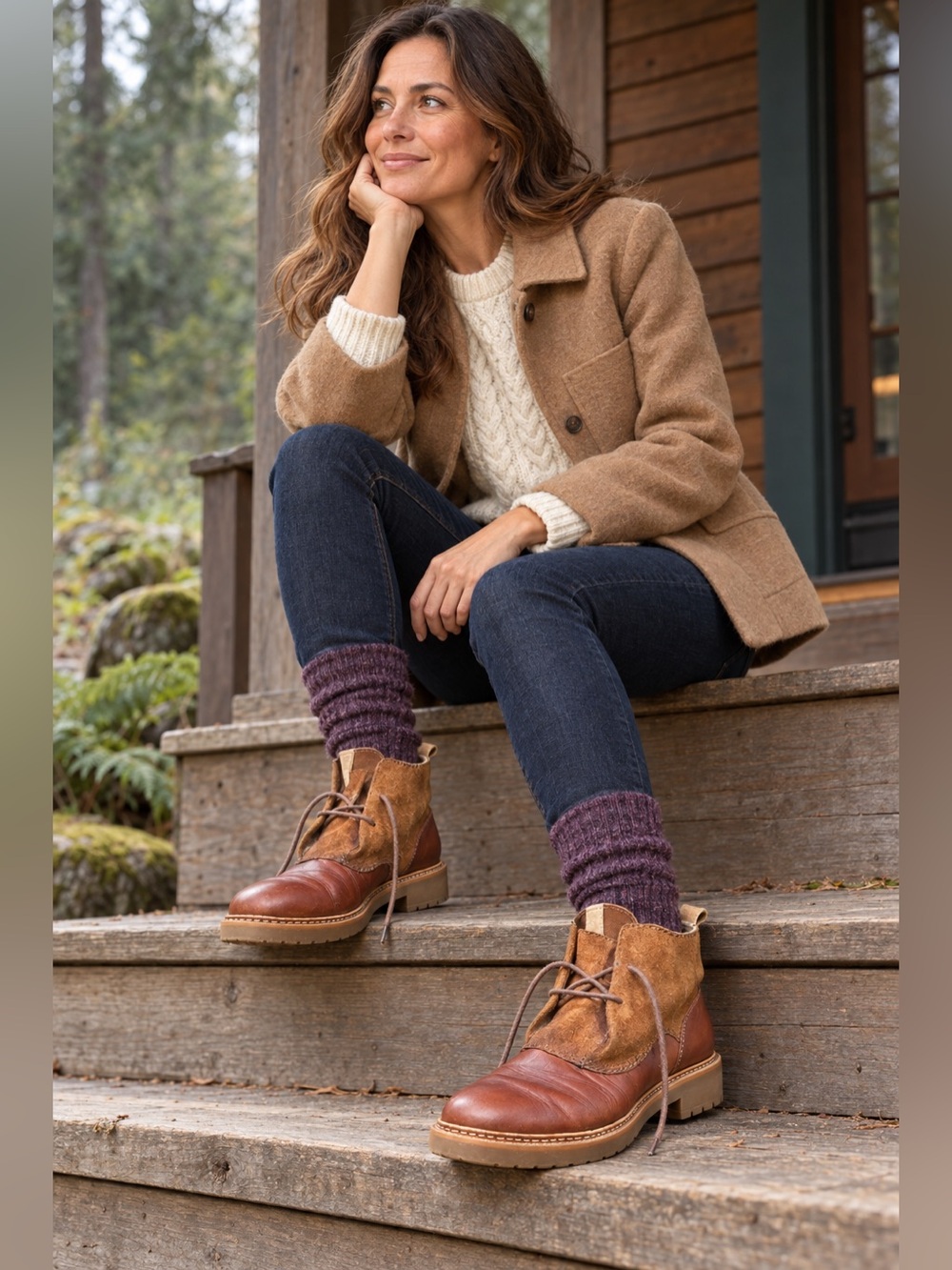 Clarks Trace Fawn Women’s Leather & Suede Lace-Up Chukka Ankle Boots – Dark Tan,